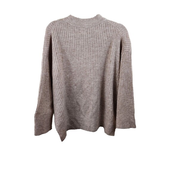 H&M Womens S Brown Long Sleeve High Neck Wool Blend Oversized Sweater - Picture 1 of 5
